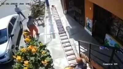 Good thing the ladder was there...