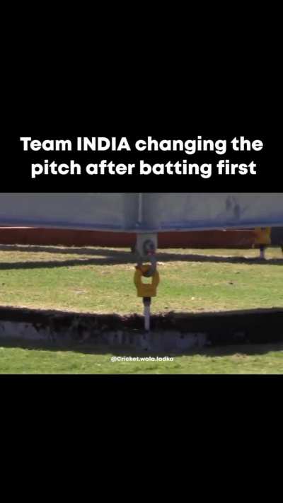 Leaked footage of BCCI practicing changing pitches during laser show in innings break. 