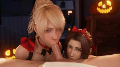 Aerith & Lunafreya late halloween (Lazyprocrastinator) [Final Fantasy 7 & 15]