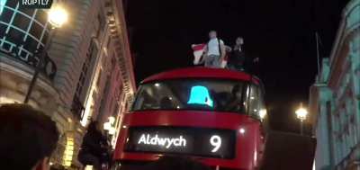 Celebrations in London after England beat Denmark in Euro 2020.