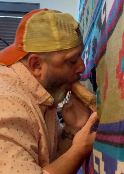 Incredibly virile older man with a beautiful nice big cock, has some needs to be met. He&rsquo;s watched my vids for quite some time and needed to sneak away to get some quality head.