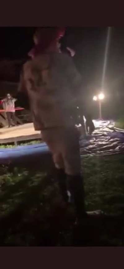 Wrestler broke both of his legs.