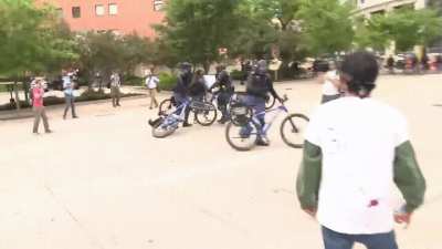 Miami PD's new "elite" Bike Response Team squad confronts a protester