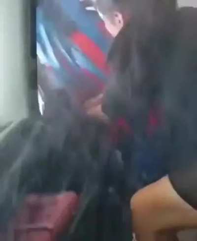 Twerking in a car wash with the door open