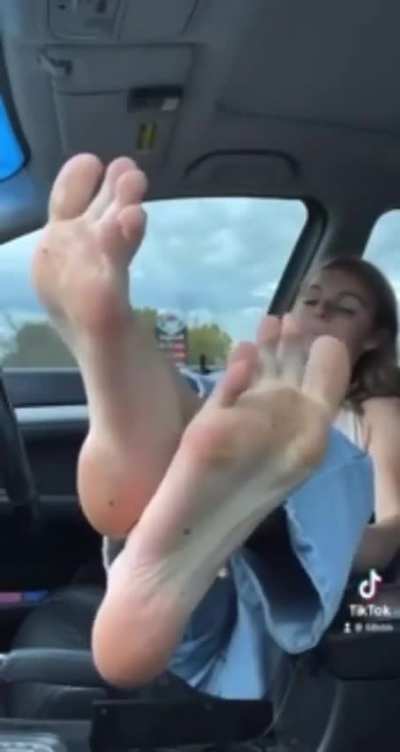 Alison Mitcham in her Car