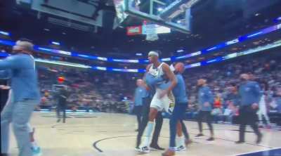 [Highlight] Myles Turner and Rudy Gobert scuffle after Gobert pulls Turner down by his shorts