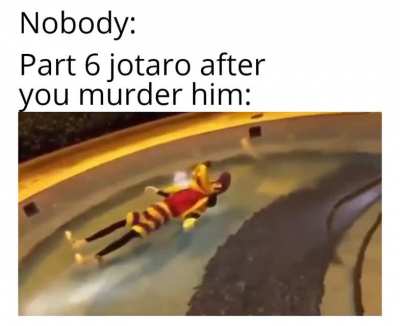 He's floating away.