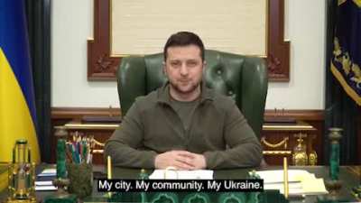 "I stay in Kyiv. On Bankova Street. I&rsquo;m not hiding. And I'm not afraid of anyone. As much as it takes to win this Patriotic War of ours." - President Zelenskyy on March 7, 2022