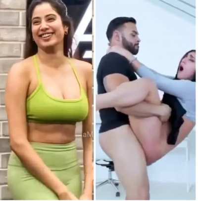 Janhvi kapoor 🥵💦 lifting her up &amp;amp; fucking the hell out of her holes, making her cum real hardd aah 💦 Such a busty bitch she is 💦