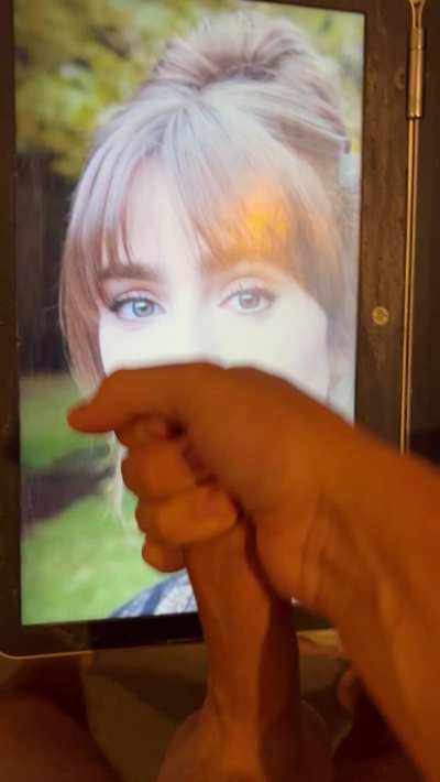 Lily Collins jerk off tribute