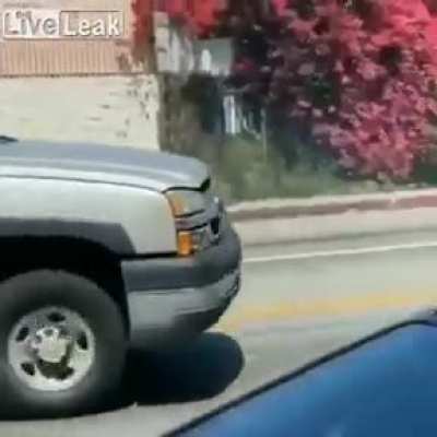car dodging spikes