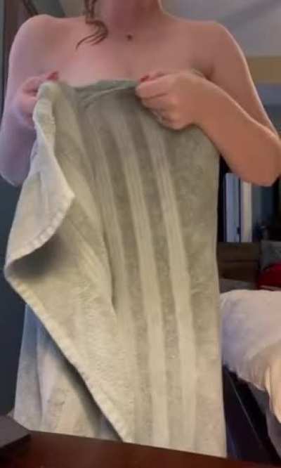After shower titty drop