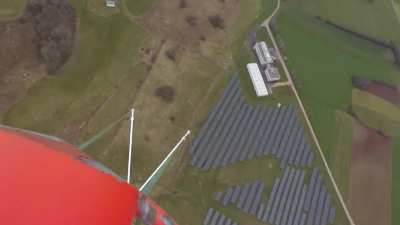 Beidweiler transmitter from above, 290 meters tall.