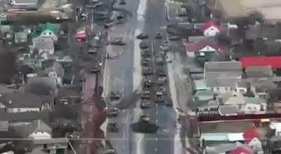 Incoming Russian convoy got ambushed at eastern entrance of Kyiv and freak out on radio