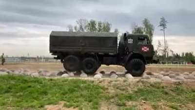 Truck suspension test. This is not a test of comfort, this test is how to get out of the enemy's crossfire as quickly as possible on any terrain.