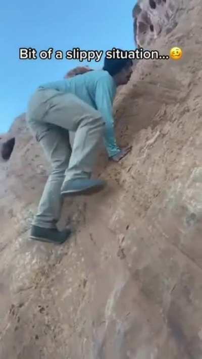 Climbing a rock