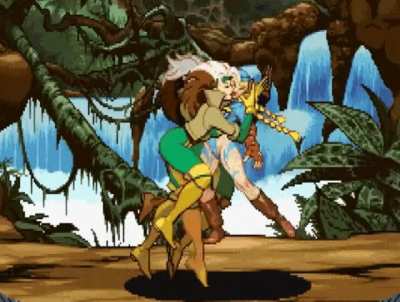 In X-Men VS Street Fighter &amp;amp; Marvel VS Capcom 2 one of Rogue's moves involves kissing her opponent including, well...
