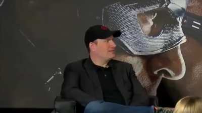 Kevin Feige being asked about potential Falcon &amp;amp; Bucky project during Civil War Press Conference