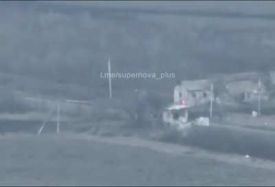UA autocannon engages a Russian infantry element on the move.
