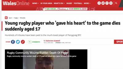 Sports appear to be causing sudden death! We must ban all sports! Too dangerous. Better to be in quarantine with all 7 shots where nothing can hurt you.