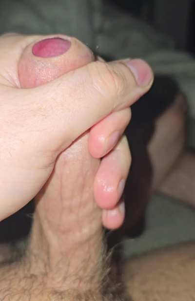 [30] pulling back the foreskin on my little cock