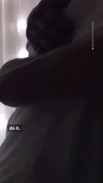 A father saw his son with a face full of makeup and had something to say to him