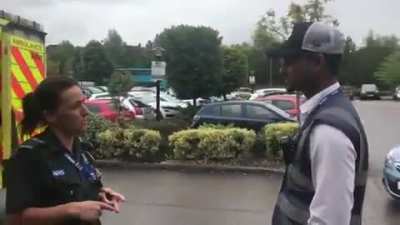 POS Warden ticketing an Ambulance that's on call