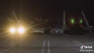 The way the car lights line up with the beat of the song