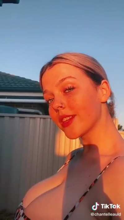 Huge tits out for golden hour