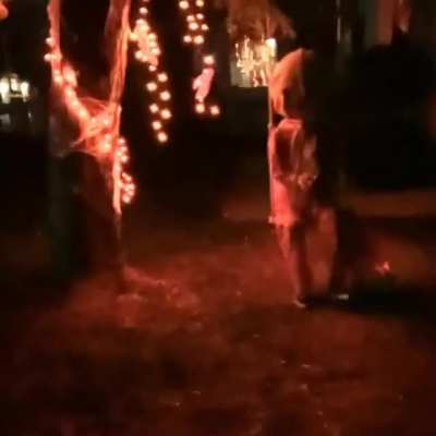 Hand sewn, arduino controlled, motion sensor Sam from Trick r&rsquo; Treat we made.