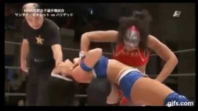 Holidead humiliates Santana with a tummy lick and punch