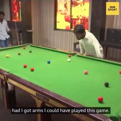 Mohammad Ikram. He was born without arms but it hasn't stopped him pursuing his sporting dream.