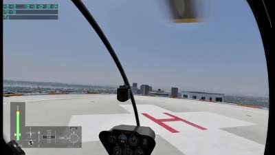 Convenient autorotation landing spot, cockpit view
