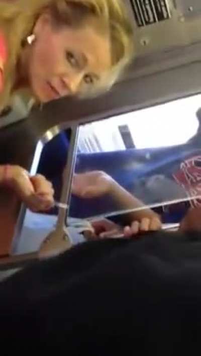 Lady thinks she's disrespected because she's attractive. The train laughs at her.