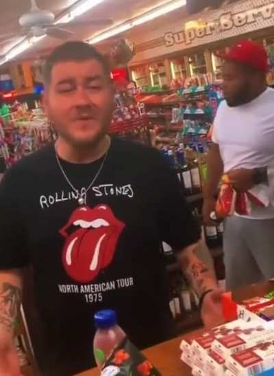 The guy in the back has great reaction (voice on)