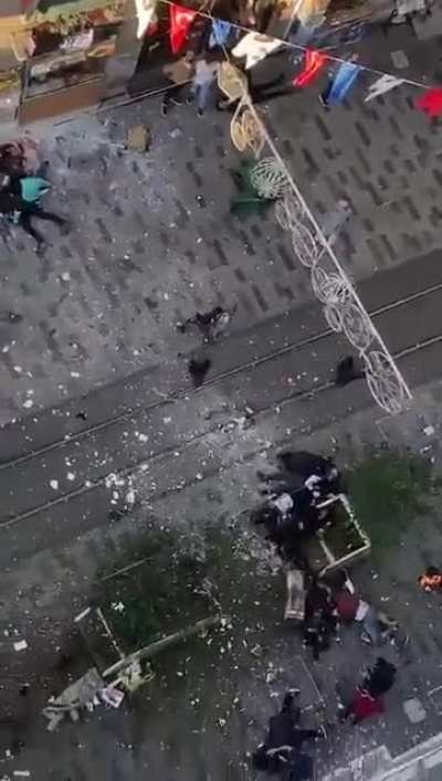 Aftermath of the explosion in Istiklal Street Turkey