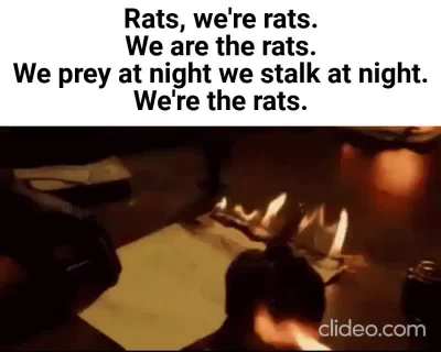 We were the giants rats this whole time.