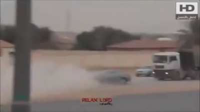 Full speed slide into truck