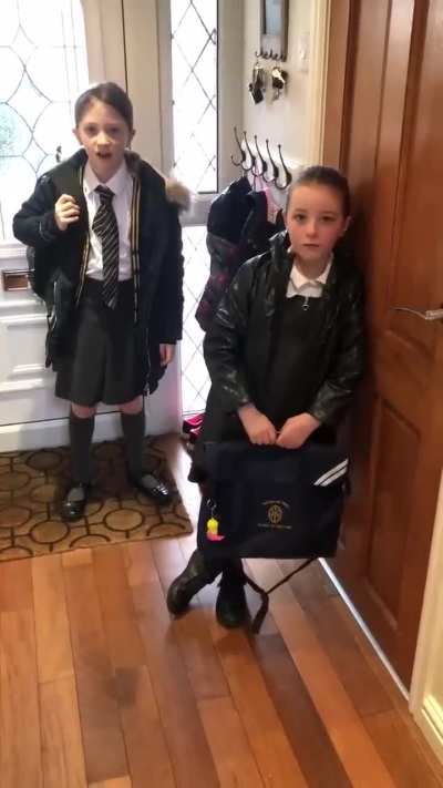 Dad gets daughter's with back to school April fool's Day tease during the lockdown
