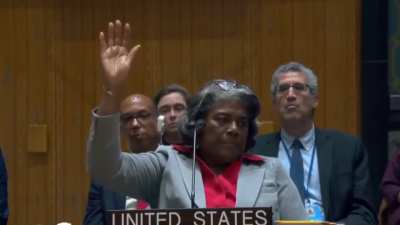 For the first time since 2003, a round of applause is heard around the UNSC after the Gaza Ceasefire Resolution is finally passed. 