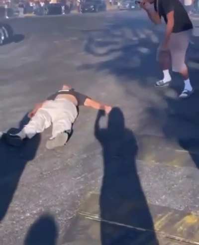 Refusing to get out of the way of a car doing donuts