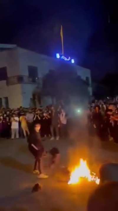 Iranian women burning their hijabs after a 22 year-old girl was killed by the &ldquo;morality police&rdquo;