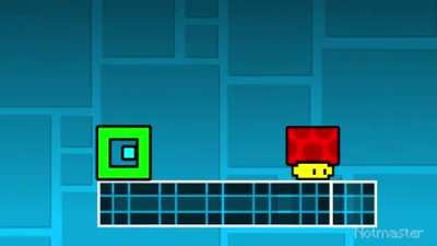 Hey shitass wanna see me play geometry dash?