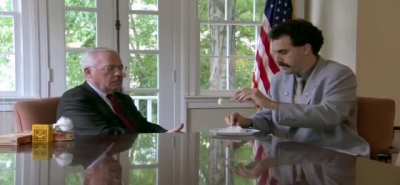 Former US Rep Bob Bar and Borat