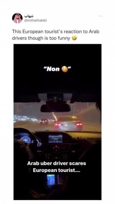 A European tourist's reaction to Arab driving:
