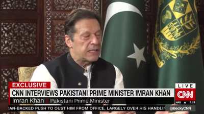 Imran Khan being grilled about the Haqqani network, in response claims that they are an "Afghan tribe" (they are not)