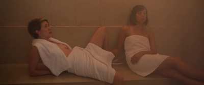 Aubrey Plaza lending Alice Wetterlund a hand