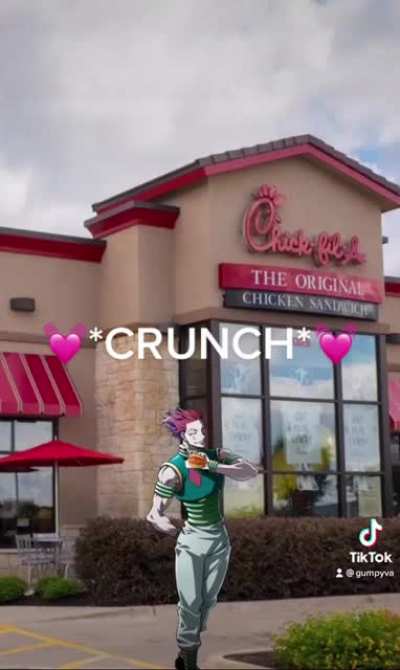 Hisoka got you something from Chick Fil A 😳🥺