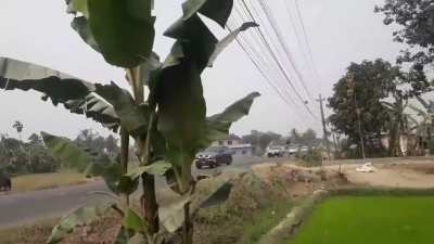 PM Oli's arrival in Kamal Gaupalika, Jhapa.