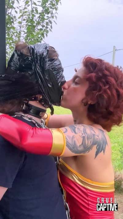 sometimes letting her restrain you and do whatever she wants to you just means some over-the-tape kisses and then leaving you like that for a while bc she likes how you look